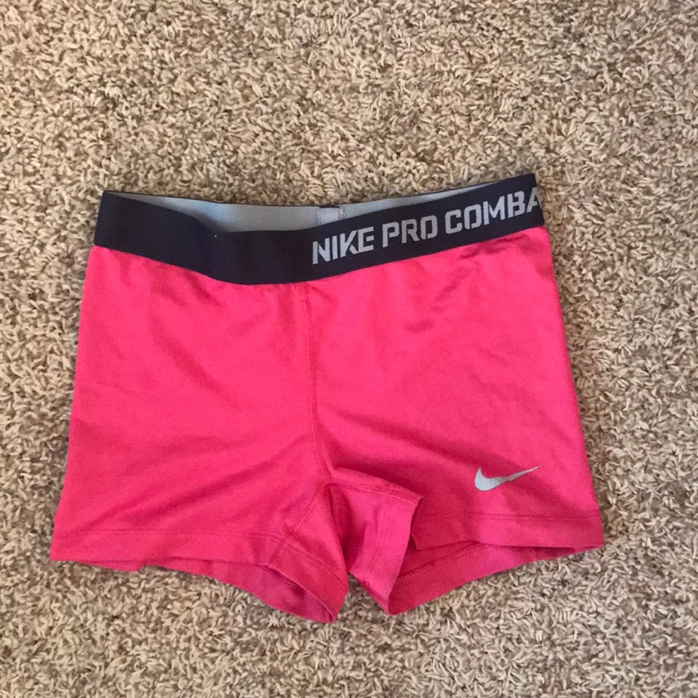 Pink Nike spandex shorts